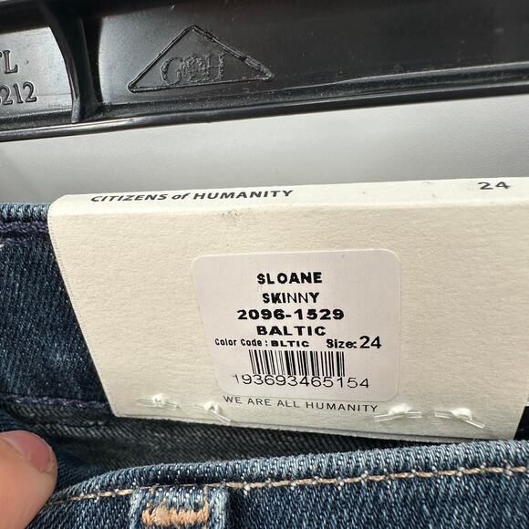 CITIZENS OF HUMANITY NWT Sloane Skinny Denim Jean in Baltic Dark Wash // 24 - Picture 8 of 12